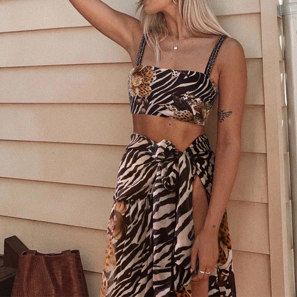 Serengeti resort cover-up - midi dress / maxi skirt - safari dream zebra cheetah